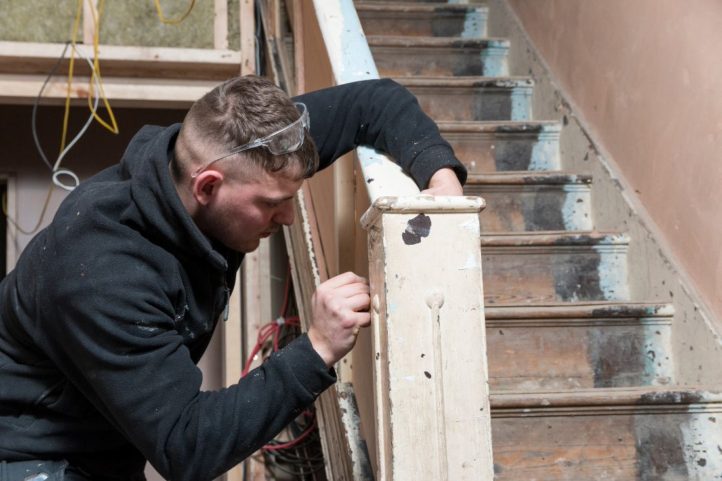 Patrick repairing balustrade 126 HA